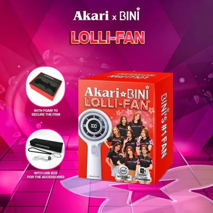 AKARIxBINI Rechargeable LolliFan With Powerbank White ABF EB6W 6W
