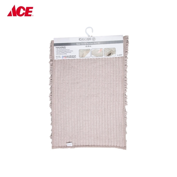 CASCADE 40x60cm Chenille Absorbent Bath Mat - Beige (GS-40X60B)