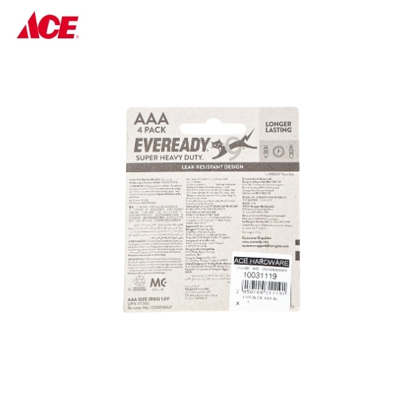 EVEREADY Super Heavy Duty AAA Battery - 4's (1212BP4)