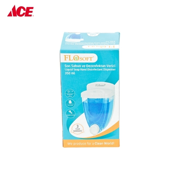 FLOSOFT 350ml Liquid and Shampoo Dispenser - White