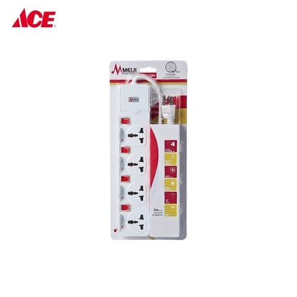 MEIJI 4 Gang Universal Extension Set with Individual Switch - 3m (MES-104)