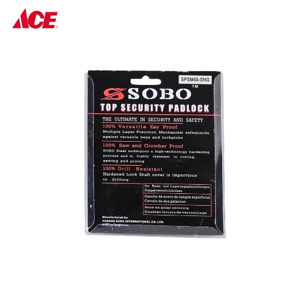 SOBO 40mm Stainless Steel Long Shackle Padlock (SPSM40MM)