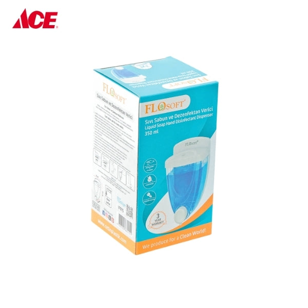 FLOSOFT 350ml Liquid and Shampoo Dispenser - White