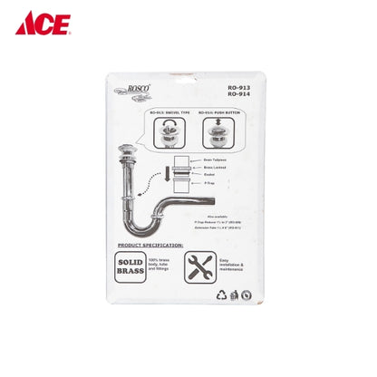 ROSCO P-Trap 1 1/4 for Lavatory Brass (RO-901)