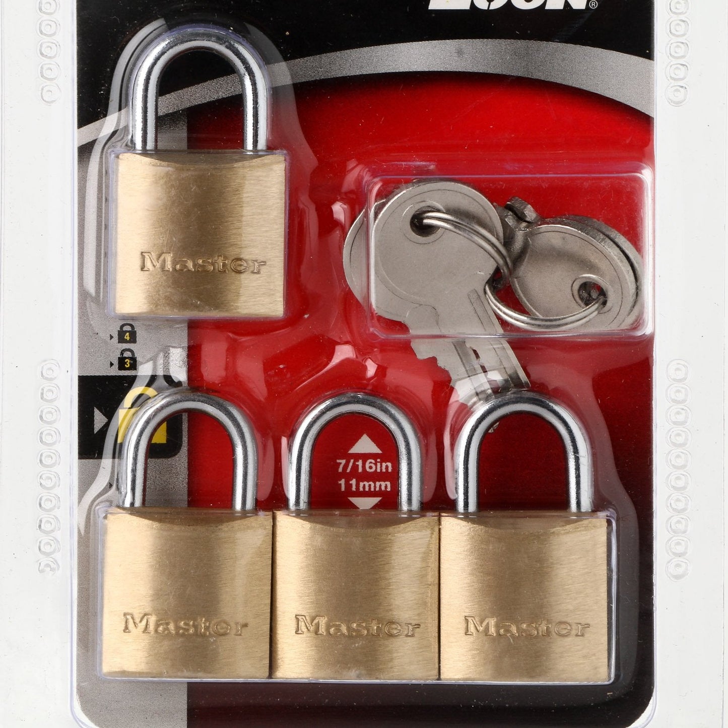 MASTER Lock 4-Pack Travel Luggage Solid Brass Padlock 19mm