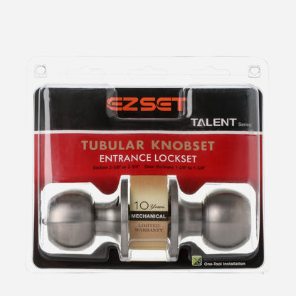 EZSET Talent Series Stainless Steel Entrance Tubular Doorknob Lock Set (EZTLT300SS)