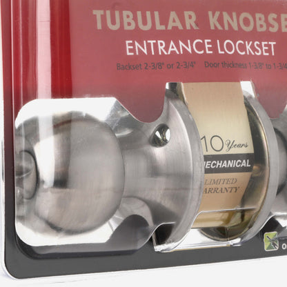 EZSET Talent Series Stainless Steel Entrance Tubular Doorknob Lock Set (EZTLT300SS)