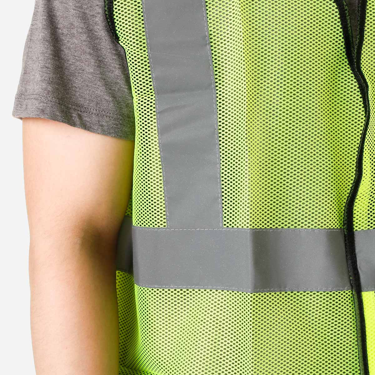 SUPER TUFF Reflective High Visibility Safety Vest with Neon Green