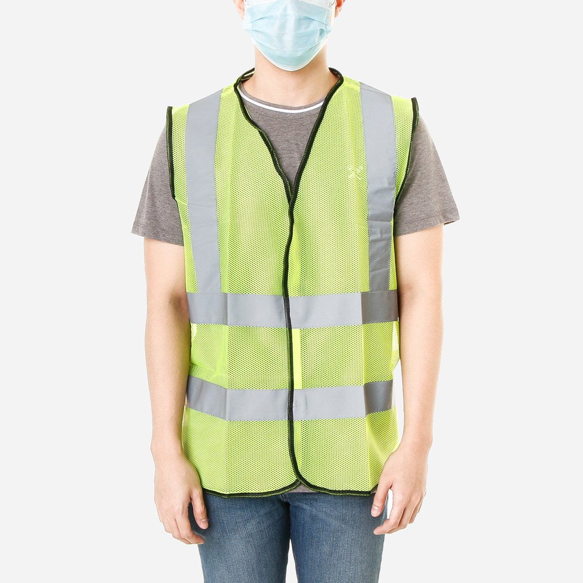 SUPER TUFF Reflective High Visibility Safety Vest with Neon Green
