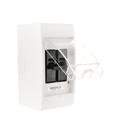 ROYU Electrical Safety Breaker with Cover and Outlet (RSB20C/O)