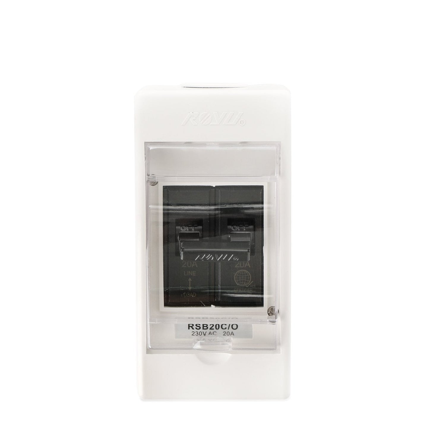 ROYU Electrical Safety Breaker with Cover and Outlet (RSB20C/O)