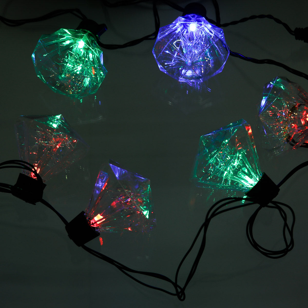 YULETIDE FANTASY 8.83m 20 Diamond Bulb LED Christmas Lights - Multicolored