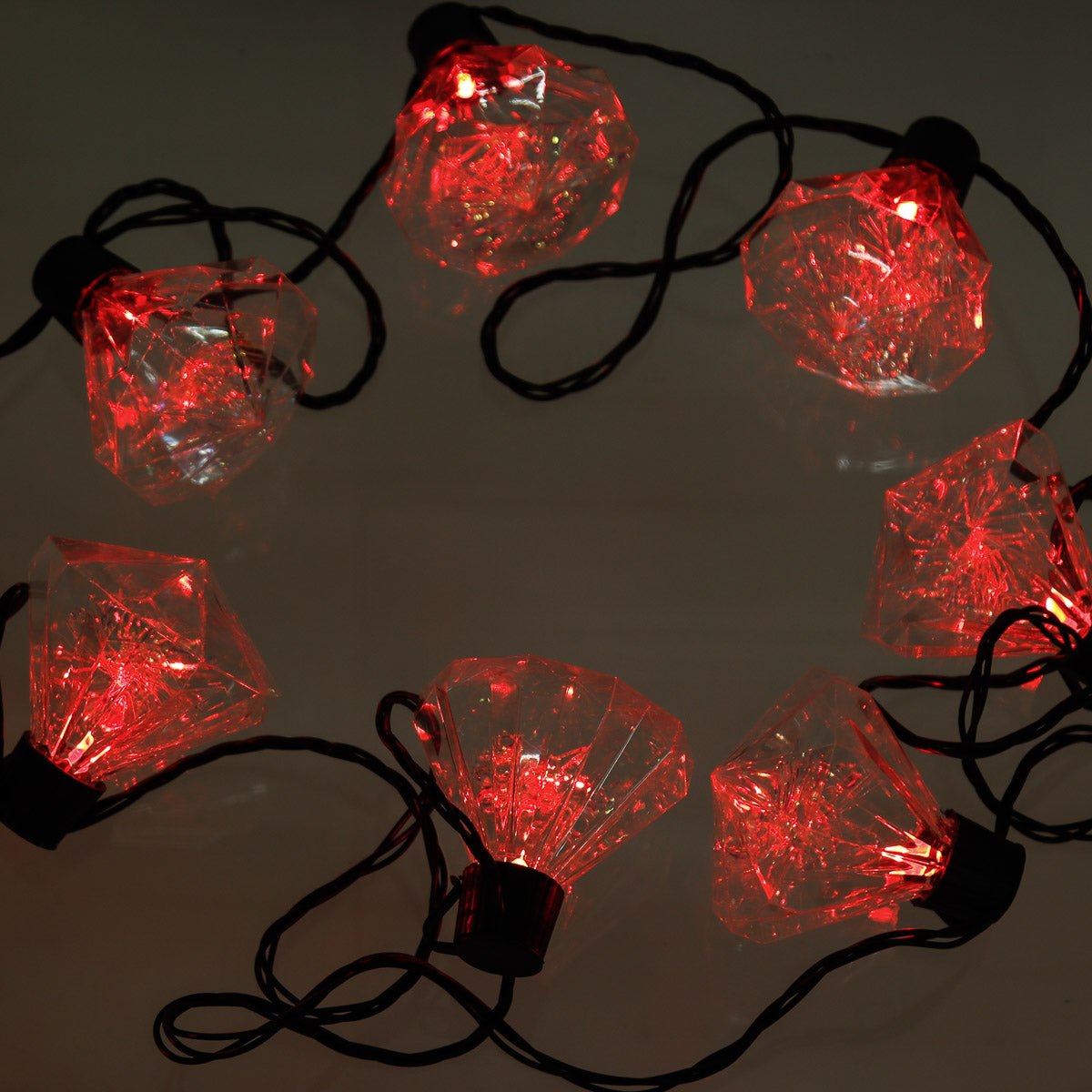 YULETIDE FANTASY 8.83m 20 Diamond Bulb LED Christmas Lights - Red