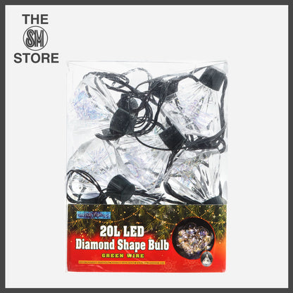 YULETIDE FANTASY 8.83m 20 Diamond Bulb LED Christmas Lights - Red