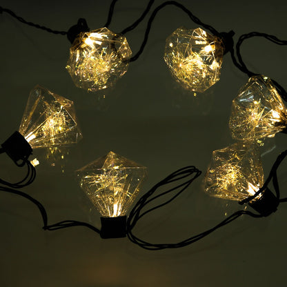 YULETIDE FANTASY 8.83m 20 Diamond Bulb LED Christmas Lights - Warm White