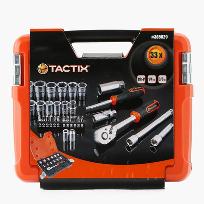 TACTIX 1/4" DR. Socket Set - 33 pcs.