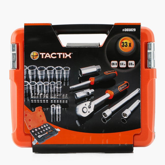 TACTIX 1/4" DR. Socket Set - 33 pcs.