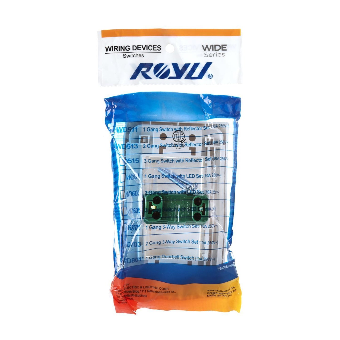 ROYU 1-Gang Switch with Reflector (WD511)
