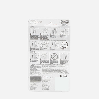 3M Command 2-Pack Medium Bath Hooks – Frosted White