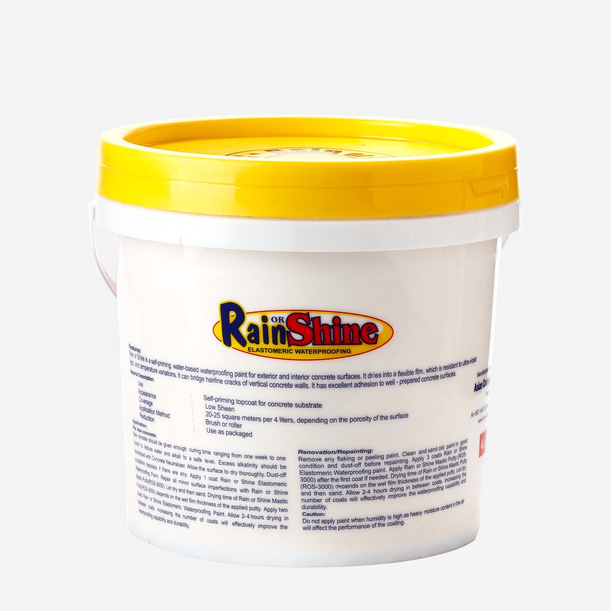 RAIN OR SHINE 4L Tulips Elastomeric Waterproofing Paint (ROS-629)