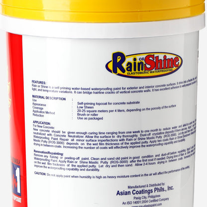 RAIN OR SHINE 1L Elastomeric Waterproofing Paint 1L – Choco Brown (ROS-633)