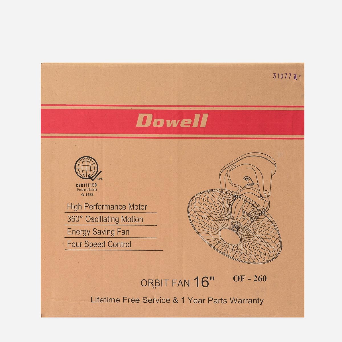 DOWELL 16" Orbit fan (OF-260)