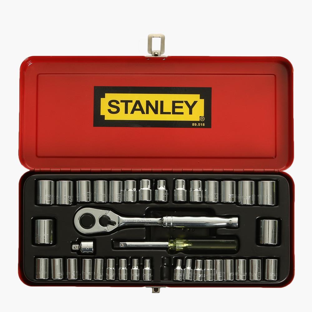 STANLEY 37 Piece A/F & Metric 1/4in. & 3/8in. Drive Socket Set