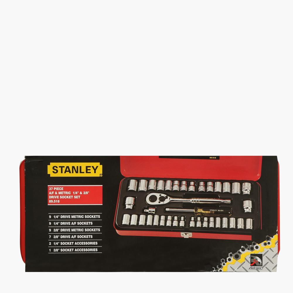 STANLEY 37 Piece A/F & Metric 1/4in. & 3/8in. Drive Socket Set