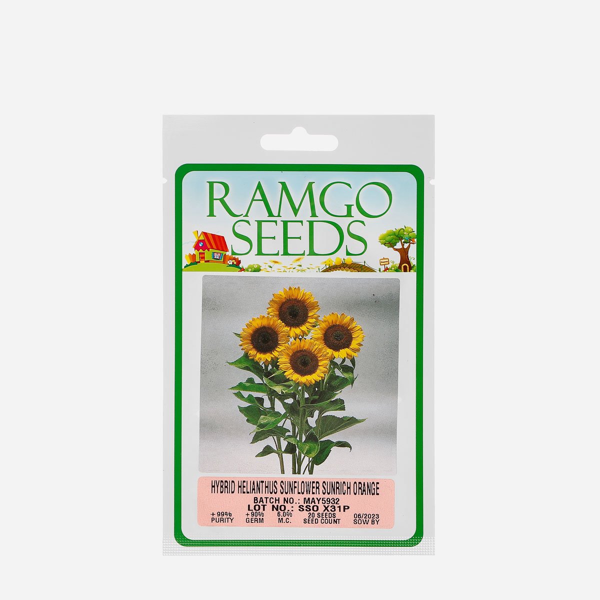 RAMGO Hybrid Helianthus Sunflower Sunrich Seeds - Orange