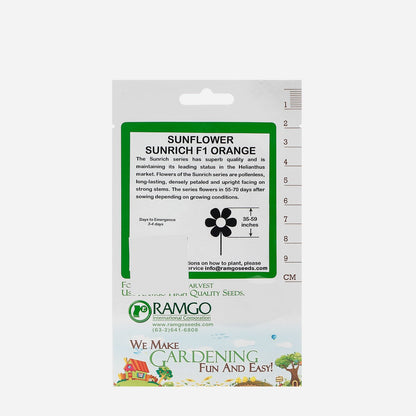 RAMGO Hybrid Helianthus Sunflower Sunrich Seeds - Orange