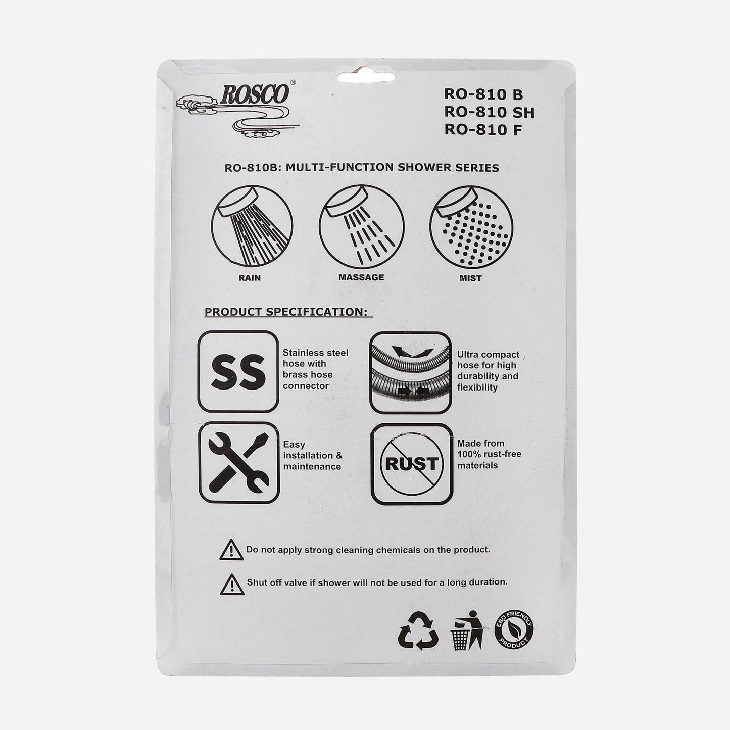 ROSCO Multifunction Telephone Shower with Stainless Hose (RO-810B)