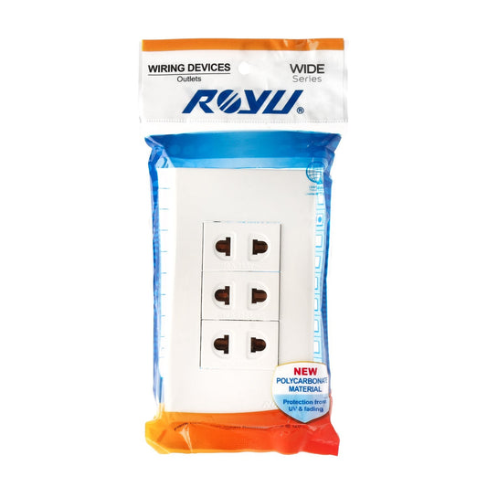 ROYU Wide Series 3-Gang Outlet