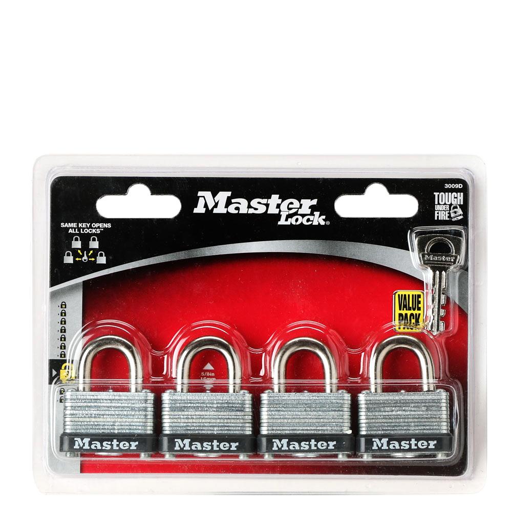 MASTER 38mm Steel Padlock - (4-pack)