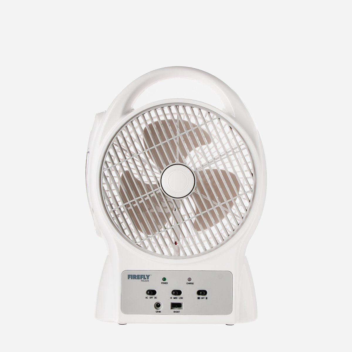 FIREFLY 8" Oscillating 3-Speed Fan with USB Mobile Phone Charger & 24 LED Desk Lamp