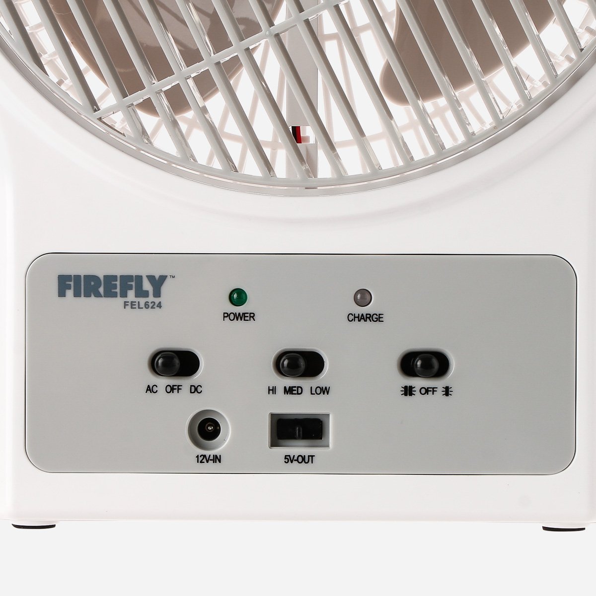 FIREFLY 8" Oscillating 3-Speed Fan with USB Mobile Phone Charger & 24 LED Desk Lamp