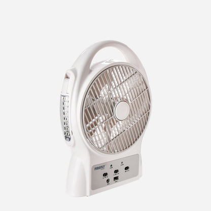 FIREFLY 8" Oscillating 3-Speed Fan with USB Mobile Phone Charger & 24 LED Desk Lamp