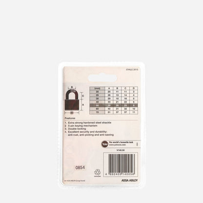 YALE 50mm Brass Padlock (V140 50)