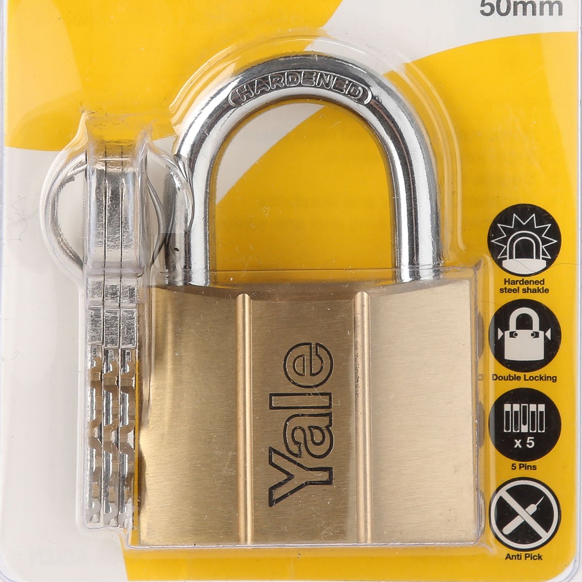 YALE 50mm Brass Padlock (V140 50)