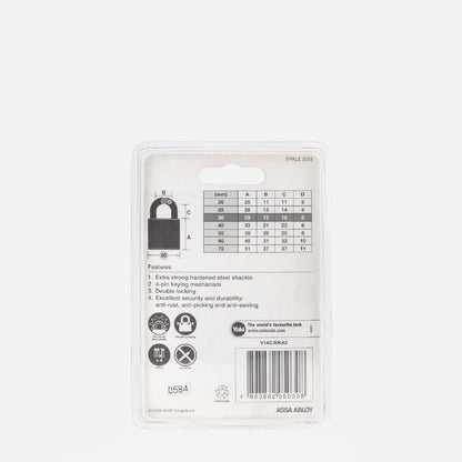 YALE 30mm Brass Padlock (V140.30KA2)