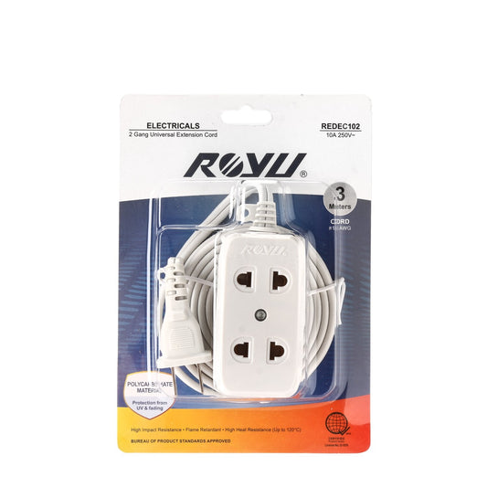 ROYU 2-Gang Universal Convenience Extension Cord
