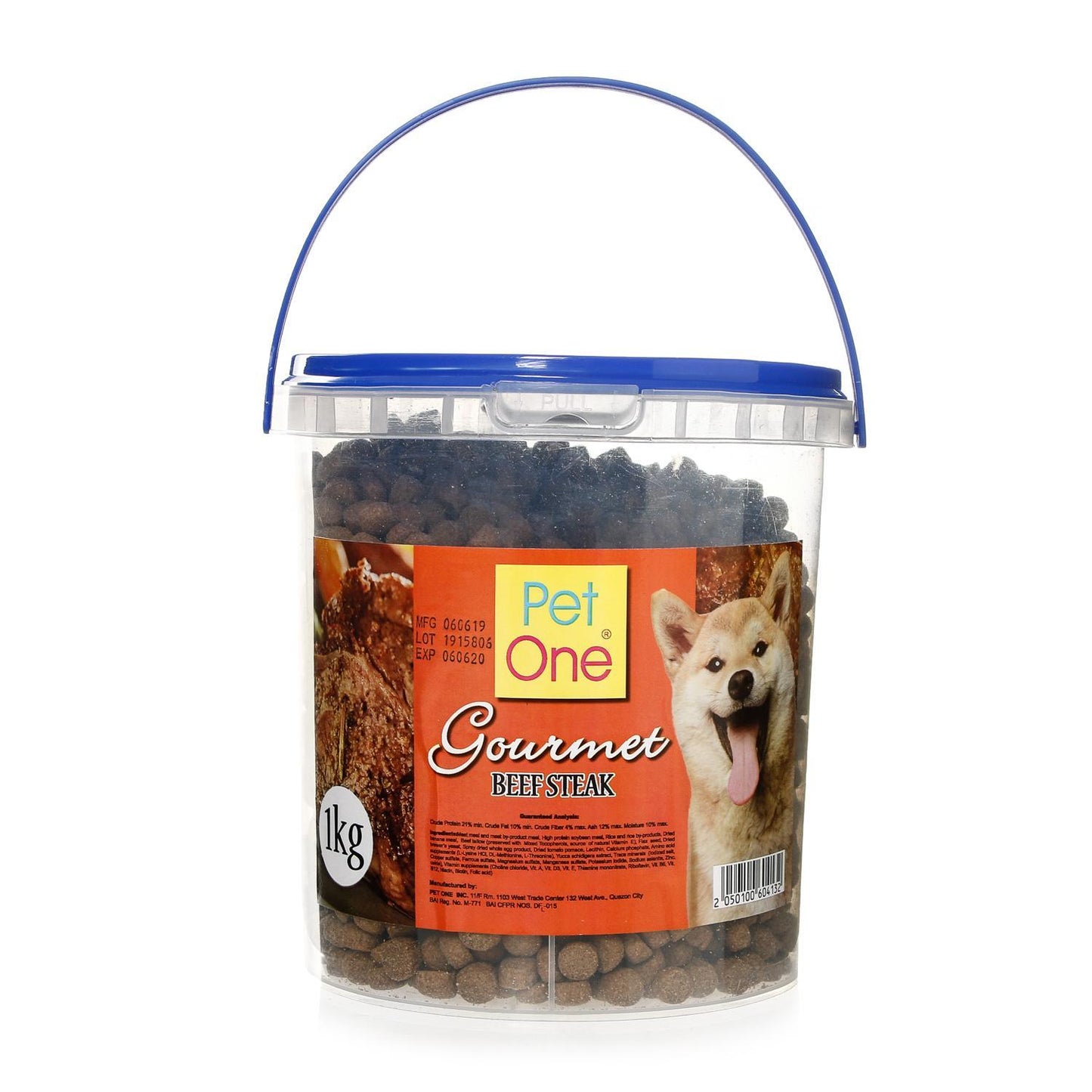 PET ONE 1KL Gourmet In Pail Dog Food - Beef Steak