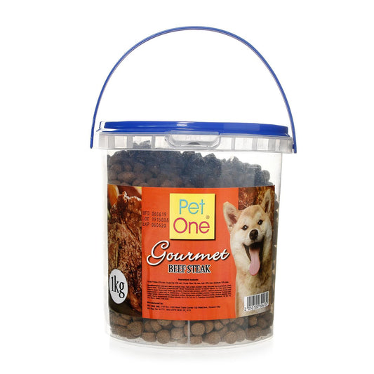 PET ONE 1KL Gourmet In Pail Dog Food - Beef Steak