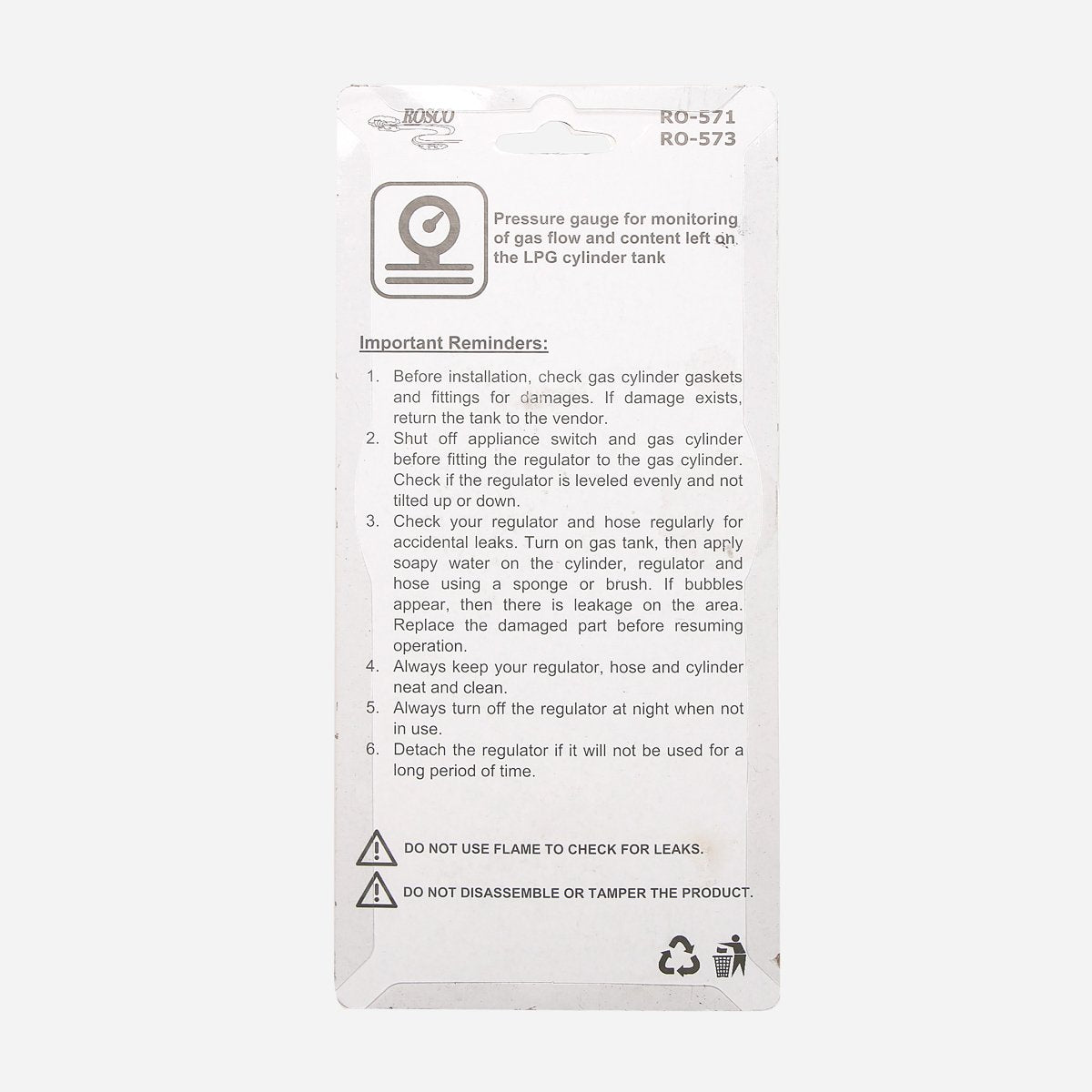 ROSCO Manila Gas Regulator with Gauge - Big (RO-573)