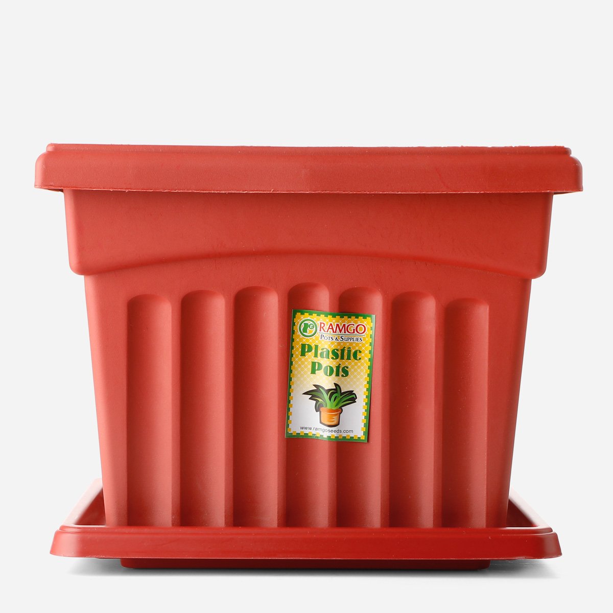 RAMGO Plastic Pot and Saucer - Square