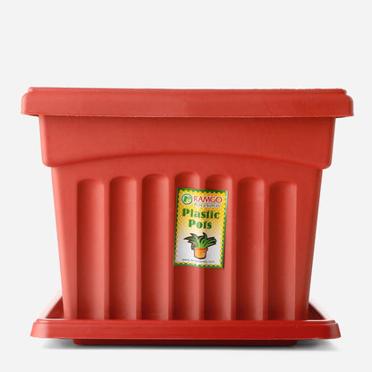 RAMGO Plastic Pot and Saucer - Square