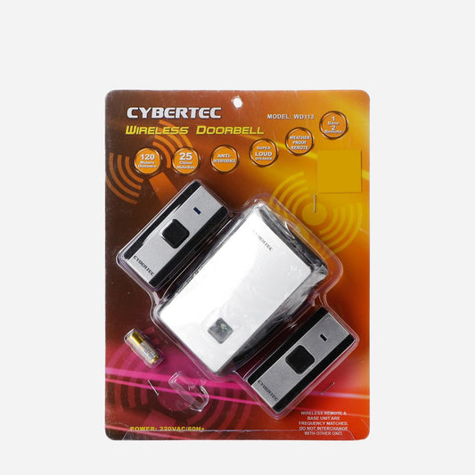 CYBERTEC Doorbell 1Base-2Remote - Black (WD113)