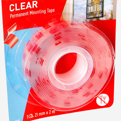 3M 21mmx2m Clear Permanent Mounting Tape