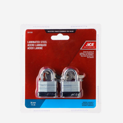 ACE 30mm Laminated Padlock Set  - 2pcs.