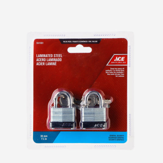 ACE 30mm Laminated Padlock Set  - 2pcs.