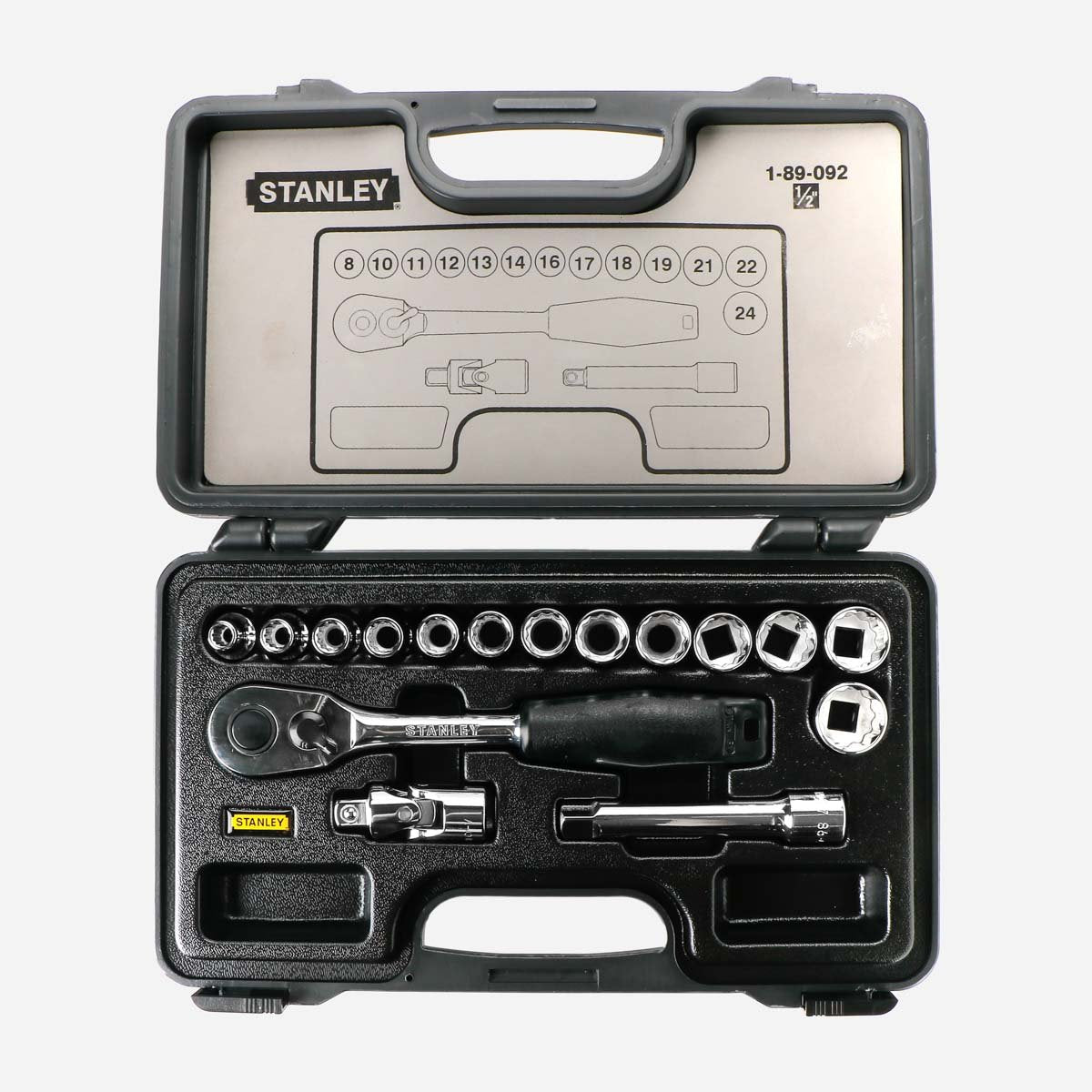 STANLEY 6-Sided 1/2" Industry Socket Set - 16pc.